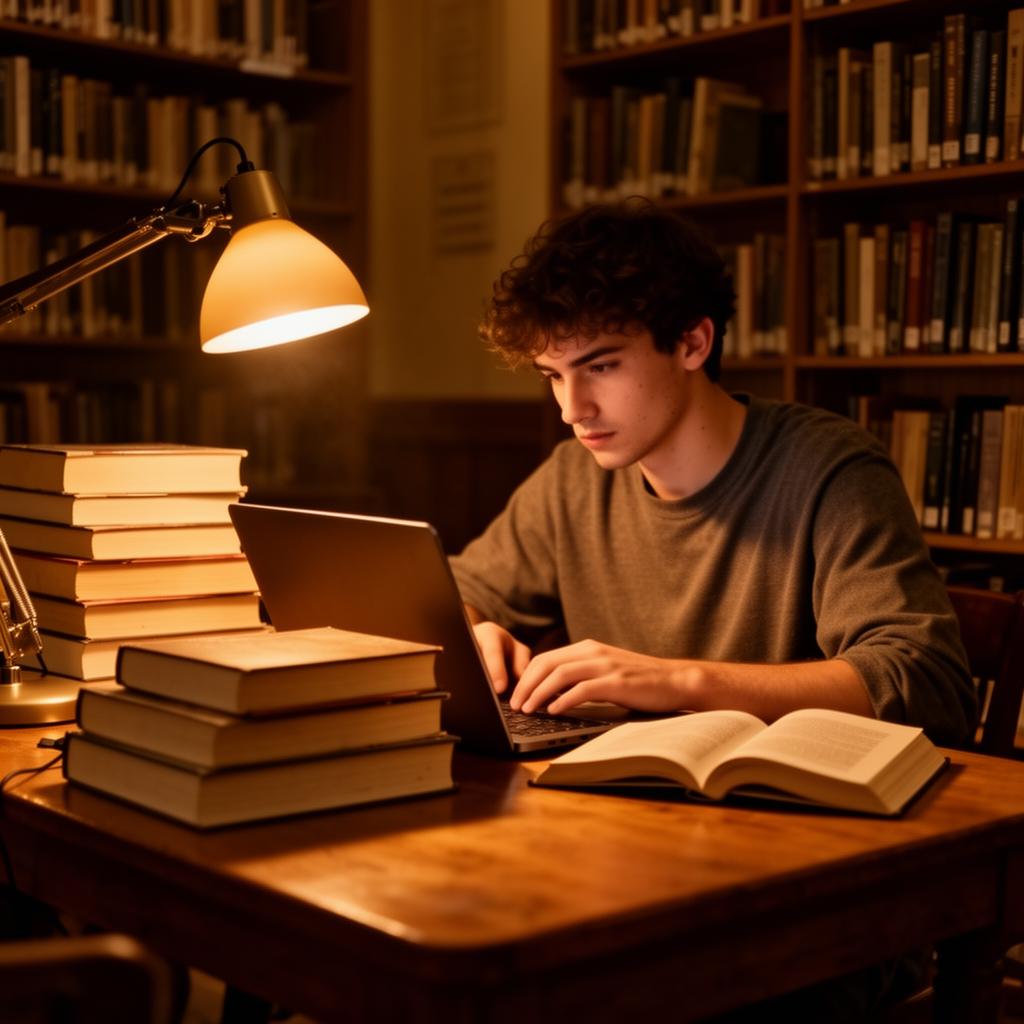 Student studying